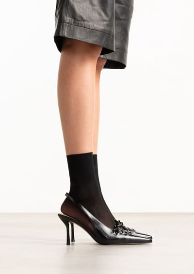 Sacha - Dames - Zwarte slingbacks met veters - Maat 36