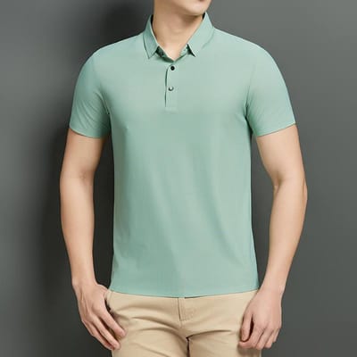 Zomer Heren IJszijde POLO Shirt Naadloos Nylon Jeugd Revers T-shirt Korte mouw Zakelijk Herenkleding 3XL