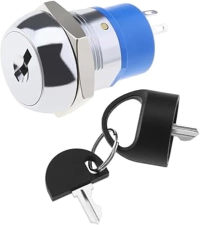 Contactslot met sleutels - Startschakelaar - Voertuig starten - Snelle motorstart - 34x22 mm - Zilver zwart blauw