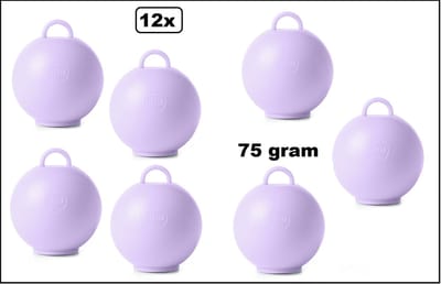 12x Ballon gewicht Kettlebell lila - 75 gram - Tafeldecoratie thema feest ballon party festival