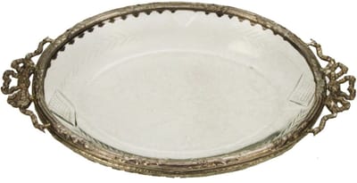 Schaaltje glas met strik 18x2x11,5cm