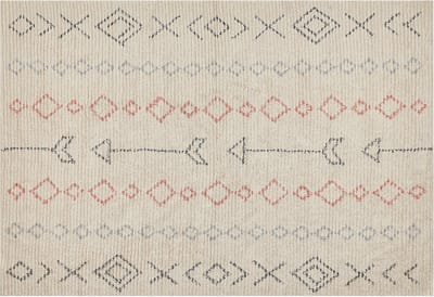 DISPUR - Laagpolig vloerkleed - Lichtbeige - 140 x 200 cm - Katoen