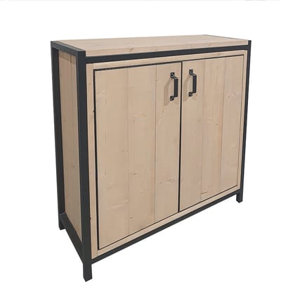 Industriële kast "Chester" - 90 x 40 x 100 cm - Hout en Staal - Handgemaakt