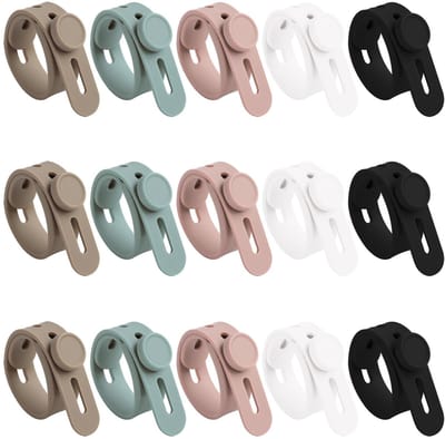 Dailygoods- Kabelbinders 15 stuks - Herbruikbaar - Verstelbaar - Waterdicht - Siliconen - Ideaal voor kabelorganisatie - Kabelorganizer