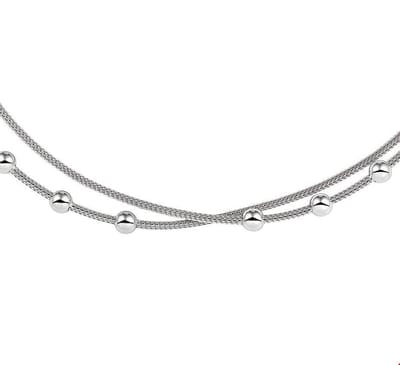 The Jewelry Collection Ketting Bolletjes 42 + 3 cm - Zilver
