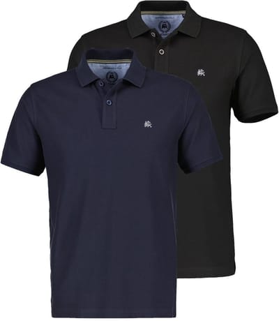 LERROS Heren poloshirt 2 pack Basic