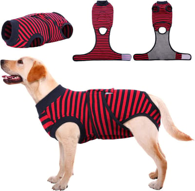 Hondenlichaam na castratie, reude, teef, ademend lichaam voor honden, lekbescherming voor honden, anti-wondlikken op het lichaam, rood, XXL