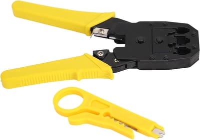 Netwerk Krimptang - 3-in-1 Tool - Kabels Maken - Precisie Krimp - 27 cm - Zilver