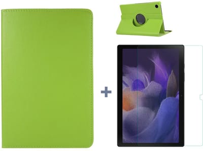 Arara Hoes Geschikt voor Samsung Galaxy Tab A8 (2021/2022) 10.5 inch draaibaar tablethoes + screenprotector - tempered glass - met stylus pen - Groen