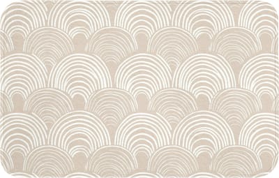 WC mat 80x50 cm - Antislip - Golven - Structuur - Beige - Toiletmat - Vloermat - Douchemat - Toilet tapijt - Toiletmatten