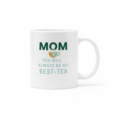 “Mama, Jij Bent Altijd Mijn Best-Tea” Mok 330 ml – Schattige Woordgrap – Perfect Moederdag & Verjaardag Cadeau voor Mama