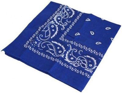 Boeren of cowboy zakdoek bandana - 6x - blauw - geruit - 54 x 53 cm - Carnaval verkleed accessiores