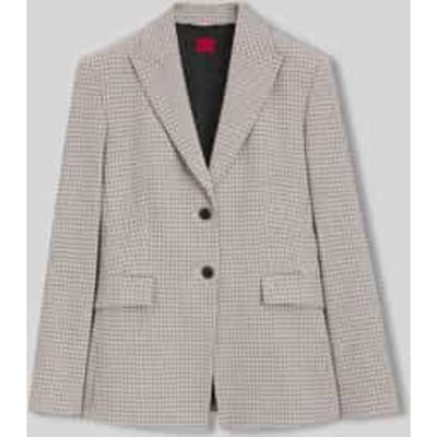 regular fit lange blazer van katoenmix met klepzakken