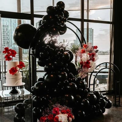 101 stuks Zwart Bruiloft Feest Achtergrond Babyshower DIY Welkom Decoratie Kind Verjaardag Evenement Viering Ballon Slinger Boog Kit Other