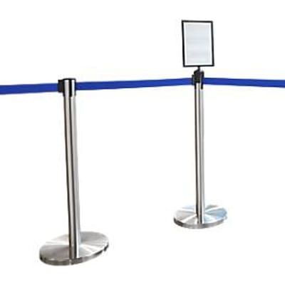 Afzetpaal, 2 stuks + bord, blauw