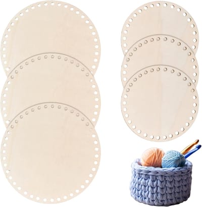 Houten Mand Bodems - Knutsel Bases - Manden Maken - Set van 6 - 15 en 20 cm - Houtkleur