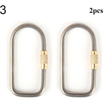 2 stuks Outdoor Kampeer Karabinier Cirkel Creatieve Gesp Mini TC4 Titanium Sleutelhanger Rugzak Gesp Lichtgewicht Ophanggesp 3