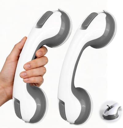 Badkamer zuignap grepen - Veiligheid handgrepen - Veilig douchen - Installatie zonder boren - 30 cm lengte - Grijs