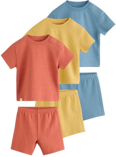 Next - Jongens - 6-delige set voor baby's van top en short - Oranje