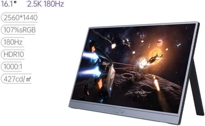 Draagbare Laptop Monitor - Extern Scherm Mobiel - Productief Werken - 2.5K 180Hz Resolutie - 16.1 Inch - One Color