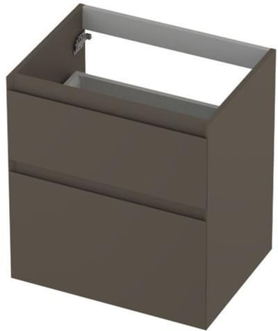 INK - Onderkast 2 Laden Greeploos Gelakt 45gr A-symmetrisch - 600x450x650 Mm - Mat Taupe