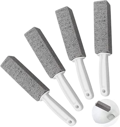 Allecto - Puimsteen Reinigingssteen met Handvat - Multifunctionele Vlekkenverwijderaar - Grijs/Wit - Hardwater Ring Remover - Ideaal voor Keuken en...