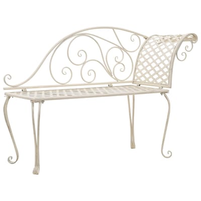 vidaXL - Chaise - longue - 128 - cm - metaal - antiekwit