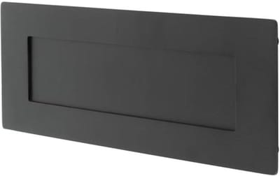 Roestvrijstalen Brievenplaat - Postklep Deur - Voordeur Aankleden - Mat Zwarte Afwerking - 330x100mm - Zwart