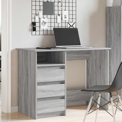 vidaXL - Bureau - 102x50x75 - cm - bewerkt - hout - grijs - sonoma - eikenkleurig