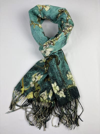 Vincent van Gogh amandelbloesem van mooi materiaal 1 kant effe kleur 80% viscose en 20% katoen