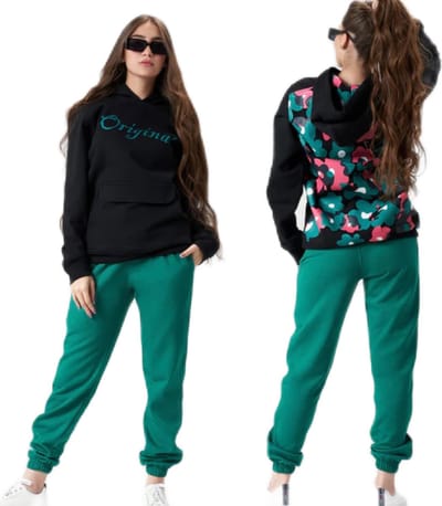 Embrator dames Joggingpak Original zwart/groen maat M