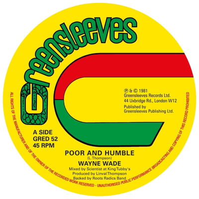 Wayne Wade & Bunny Lie Lie - Poor And Humble / Babylonians (12" Single)