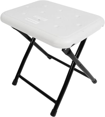 Douchekruk Opklapbaar - Badkruk Stevig - Veilig Baden - Antislipvoeten - 38.5 cm Hoog - Zwart
