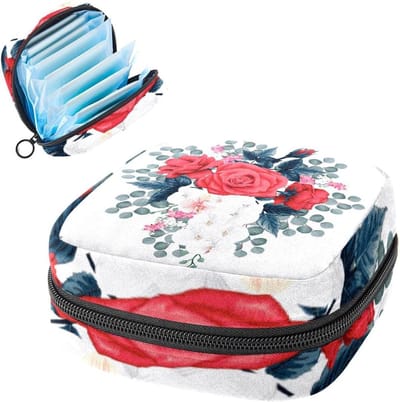 Periode zakje - Opbergtasje - Hygiëne onderweg - Zachte pluche stof - 12x17x17 cm - Meerkleurig