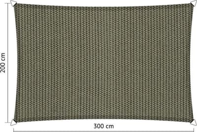 Shadow Comfort® Rechthoekige Schaduwdoek - UV Bestendig - Zonnedoek - 200 x 300 CM - Desert Storm