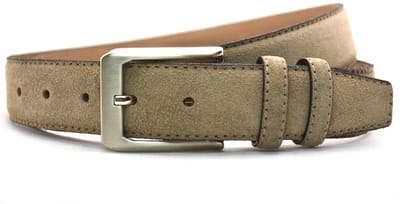 Zand suede riem YFA - suede pantalon riem Zand - 3,5 cm brede suede riem - riem Zand - Pantalon & Jeans Broekriem - Riemmaat 115cm - Totale lengte 130cm