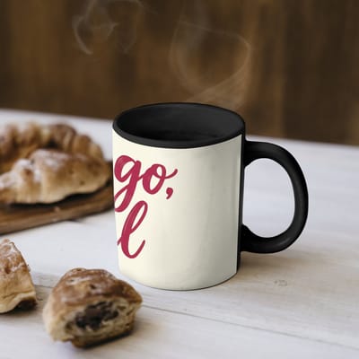 Magische Mok - Foto op Warmte Mokken - Koffiemok - you go girl - Rood - Wit - Magic Mok - Beker - 350 ML - Theemok - Mok met Tekst