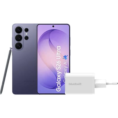 Samsung Galaxy S26 Ultra 1TB Donkerblauw 5G + BlueBuilt Oplader 65 Watt Wit