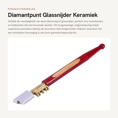 Dailygoods- Glassnijder Professioneel - Diamantpunt - Draagbaar Gereedschap - Voor Keramiek en Glas - Ingesteld Snijkop - 3 Stuks - Snijgereedschap