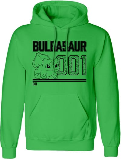 Uniseks Hoodie Pokémon Bulbasaur Line Art Groen - XL