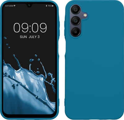 kwmobile telefoonhoesje geschikt voor Samsung Galaxy A15 5G - Hoesje voor smartphone - Back cover in Caribisch blauw