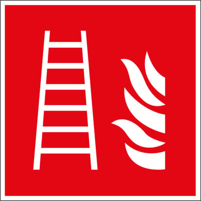Brandladder sticker - ISO 7010 - F003 50 x 50 mm - 10 stuks per kaart