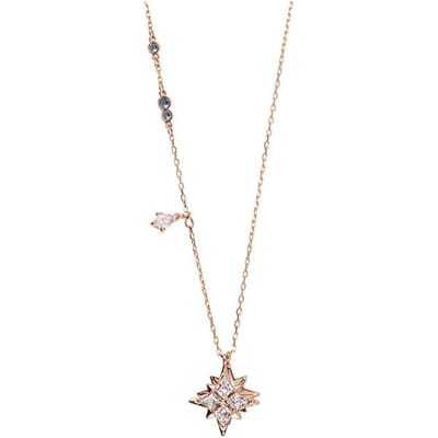 Swarovski Symbolica Romantische Achtpuntige Ster Kristallen Ketting Damesketting Roségoud 5494352 Box+Shopping Bag (Random Color and Style) white