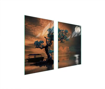 TMK ArtDeko - Glasplaatbescherming - 65x52 cm - Houtmotief - Veelkleurig