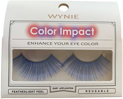 Wynie - Nep Wimpers - Valse Wimpers - Fake Lashes - Blauw - 2,3 cm. lang - Zonder lijm - 1 Paar - UA153420