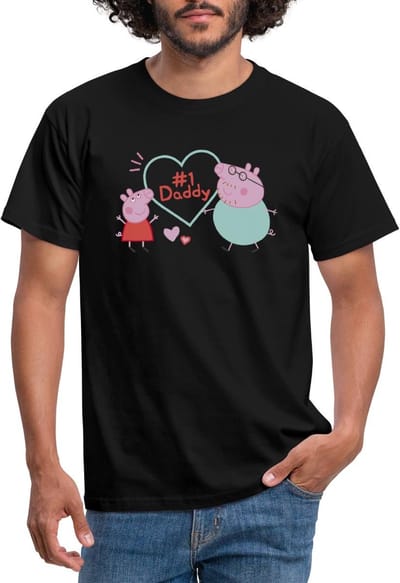 Peppa Pig Design Nr. 1 Papa: Peppa & Papa Pig T-Shirt Heren