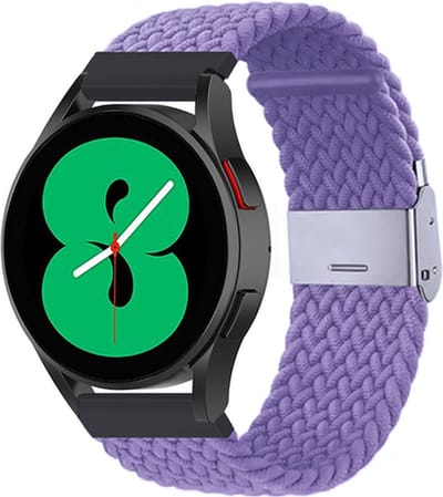 By Qubix - Braided nylon bandje - Paars - Geschikt voor Xiaomi Mi Watch / Geschikt voor Xiaomi Watch 2 / Geschikt voor Xiaomi Watch S1 / S2 / S3 / S4 (47mm)