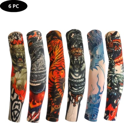 Livano Tattoo Sleeve - Voor Volwassenen - Mouw - Tatoeage - Arm Warmer - Zonbescherming - UV Beschermend - 6 Stuks