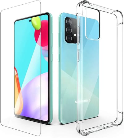 Hoesje Geschikt Voor Samsung Galaxy A52 Hoesje + 1x Screenprotector, met Galaxy A52 Anti-Scratch siliconen Shockproof Cases Cover