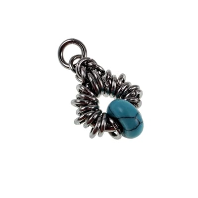 32mm Turquoise Steen Hanger Unisex - Gepolijst RVS - Uniek Ontwerp - Handgemaakt door esde2